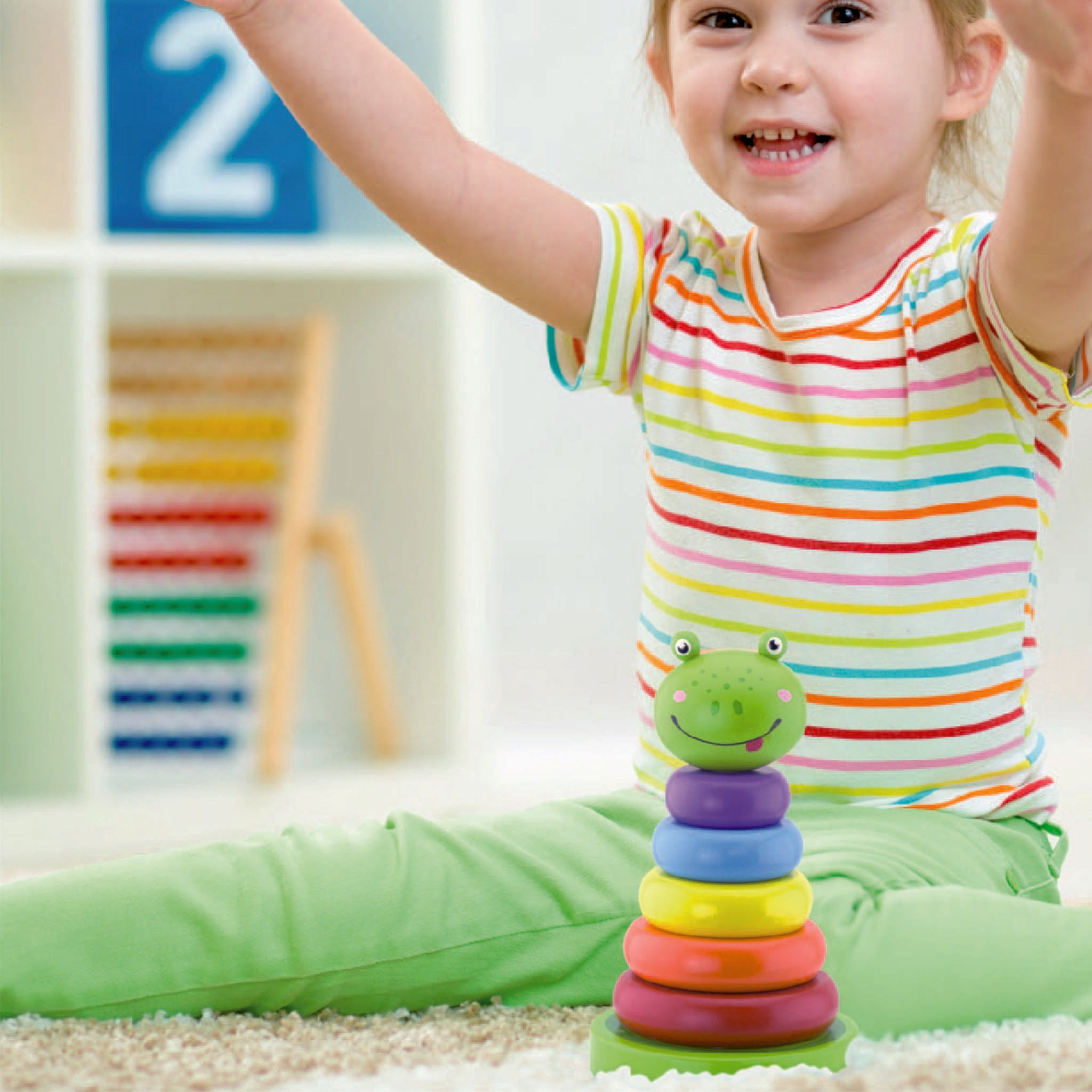 Stacka Frog Discover and Learn with Wooden Frog Stacker - Kinderlife
