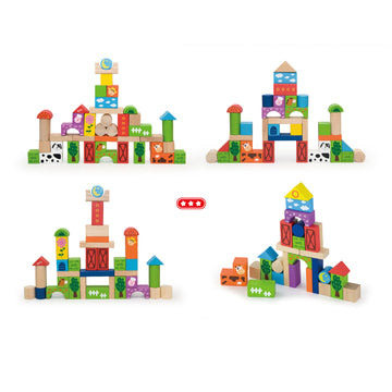 Colorful Creations: Building, Playing, and Learning with Blocks- 50 Pcs farm