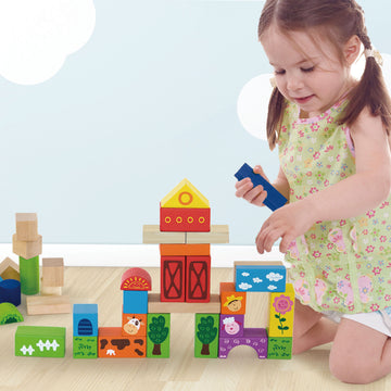 Colorful Creations: Building, Playing, and Learning with Blocks- 50 Pcs farm