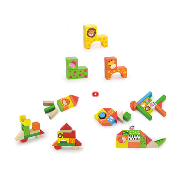 Colorful Creations: Building, Playing, and Learning with Blocks- 50 Pcs Zoo