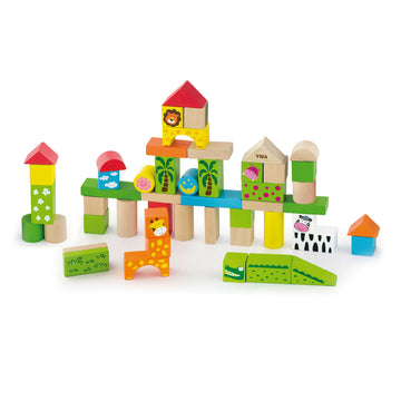 Colorful Creations: Building, Playing, and Learning with Blocks- 50 Pcs Zoo