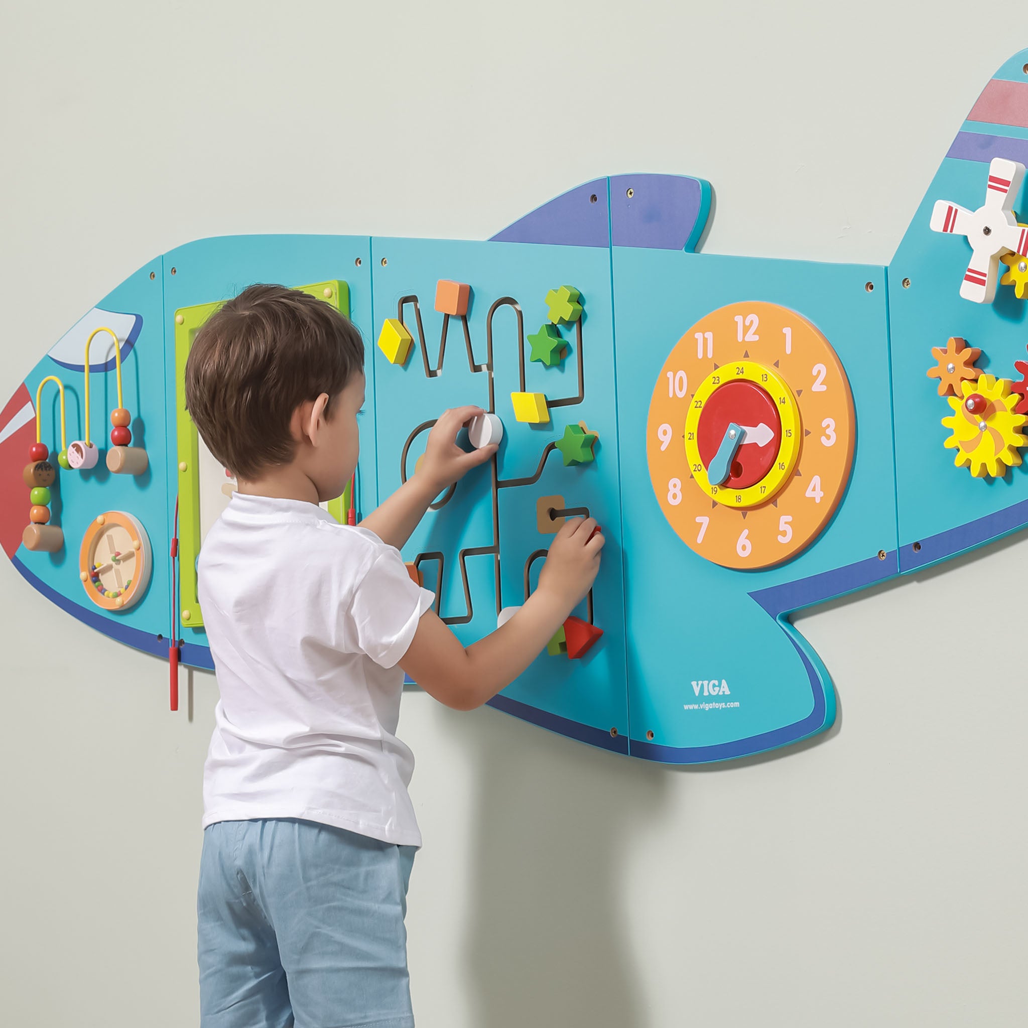 Buckle Up for Learning: The Interactive Airplane Wall Toy