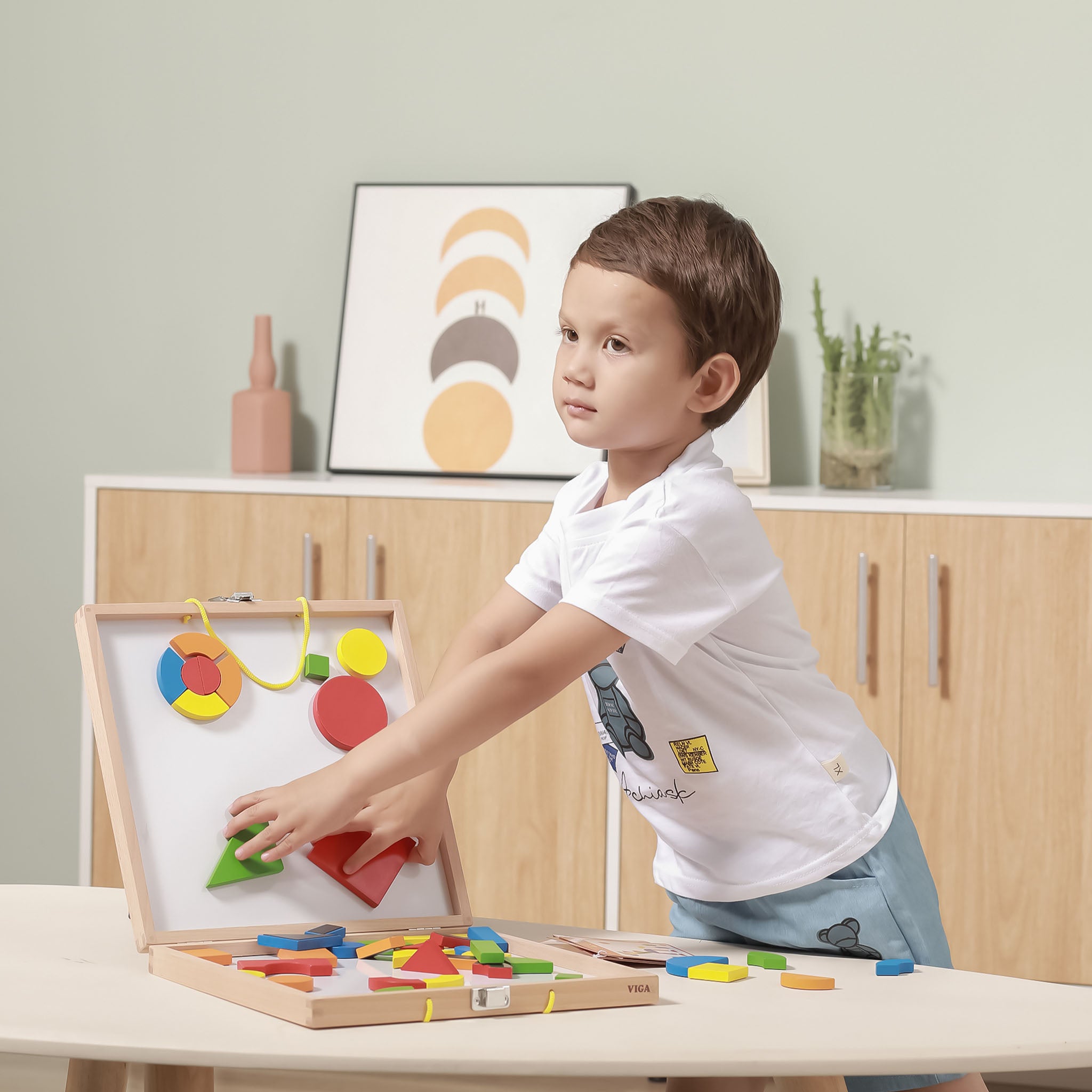 Magnetic Learning Adventure with Magnetic Learning Shape Blocks