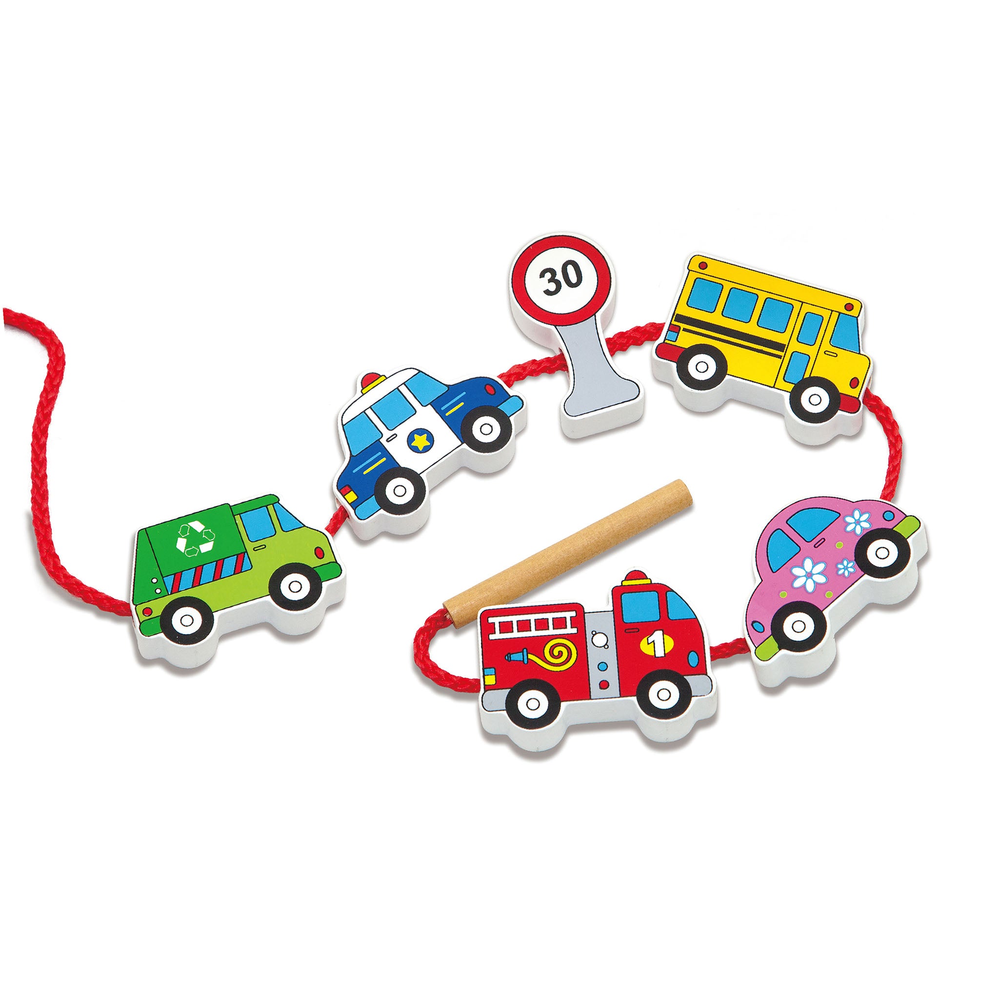 Lacing Blocks Transportation set- motor skills development with imaginative play.